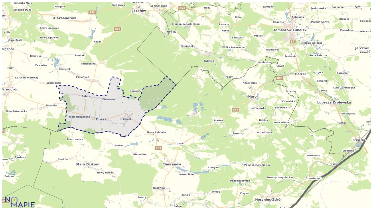 Mapa uzbrojenia terenu Obszy